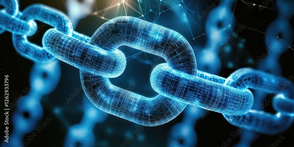 Fototapete abstract concept of blockchain technology showcasing data encryption processes with interconnected blocks and secure transaction flow, neutral background, highlighting mo