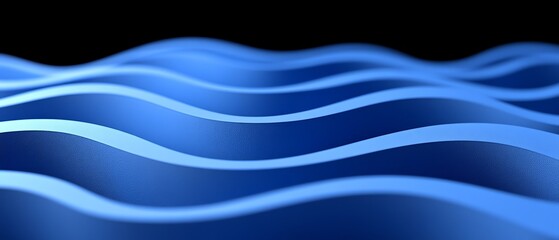 Abstract Blue Waves Smooth Curves Background Design 3d art sea sky    