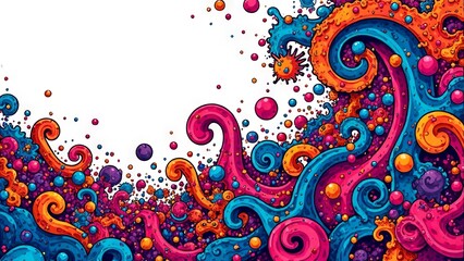 Fototapeta premium Abstract fabulous bright lines, circles, swirls.