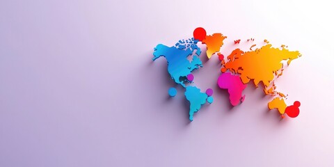 Obraz premium Multilingual virtual library emphasizing language learning resources, with cultural artifacts and digital platforms for global collaboration in a minimalist setting