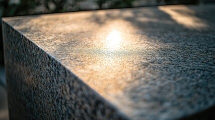 Granite Surface Illuminated By Golden Sunlight