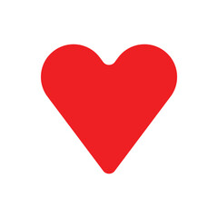 Red Heart Shape on White Background –Love & Romance Symbol
