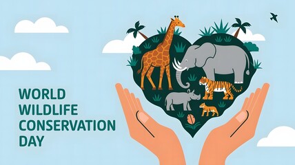 World Wildlife Conservation Day Silhouette Design