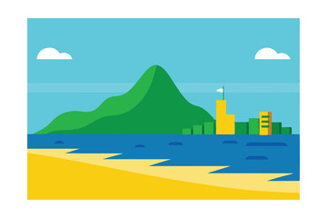 vector illustration of a beach