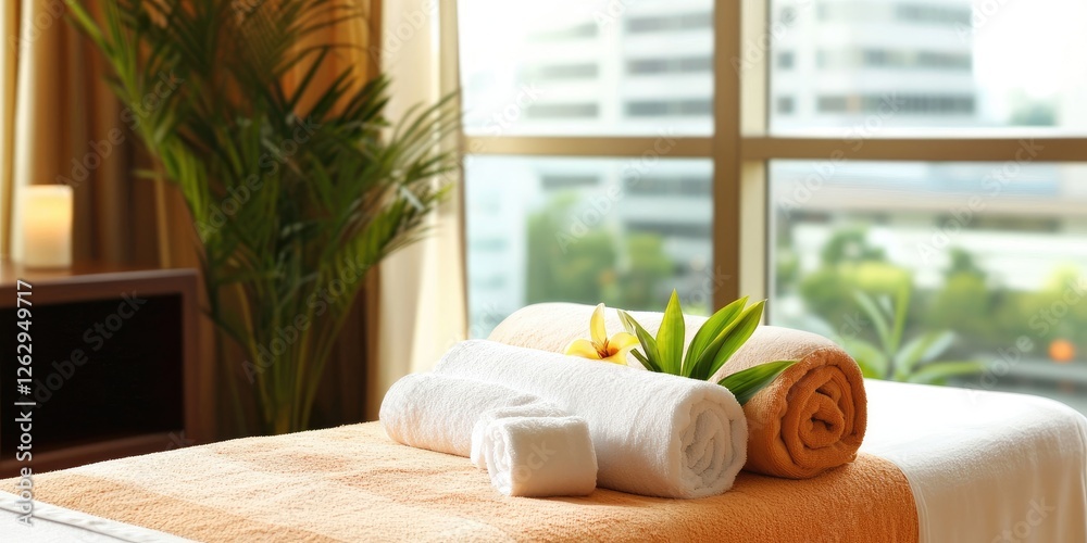 Poster line connection luxurious spa relaxation vibes inviting massage tables peaceful decor aromatherapy e