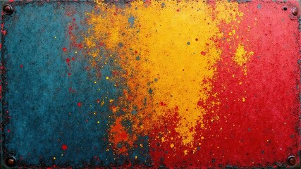 Fototapeta premium Spray Paint Art on Weathered Metal - Bold Colors