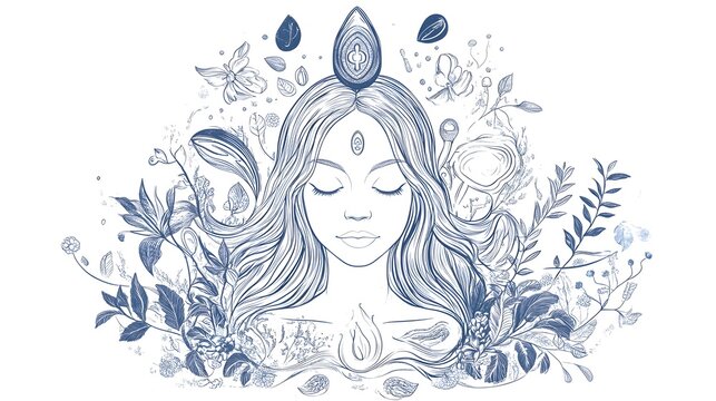 A Serene Artistic Portrayal of Panacea: The Goddess of Healing in a Realm of Wellness and Tranquility