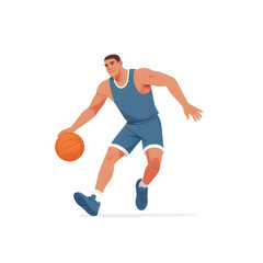 Naklejka premium Basketball Player Dribbling