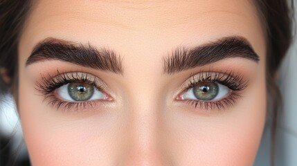 Fototapeta premium Softly Arched Eyebrows with a Light Feathered Texture on a Striking Female Face