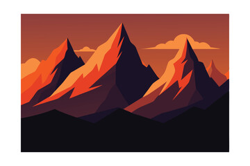 vector illustration of a sunset
