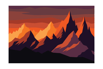 vector illustration of a sunset