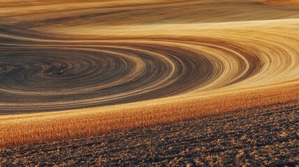 Naklejka premium Swirling Patterns in Golden Fields of Wheat and Earthy Soil