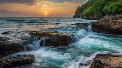 Obraz premium waterfall in the mountains