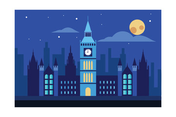 night city vector illustration