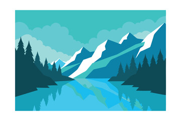 winter landscape with mountains