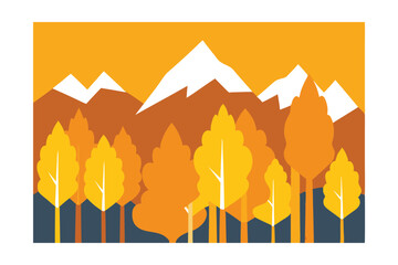 autumn landscape vector illustration