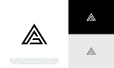 Initials AG. GA logo design. Initial Letter Logo. Innovative high tech logo template.	