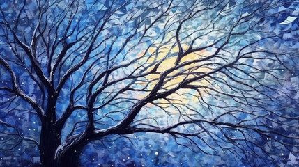 a snowy winter night