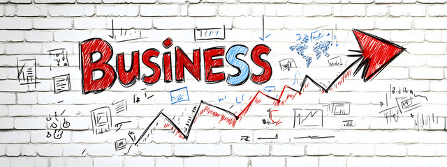 Huddle Business Ideas: business plans with an upward arrow
