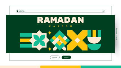 Background geometric element for a banner design celebrating Ramadan Kareem. celebrate id Mubarak illustration © Vina