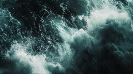 Obraz premium Dynamic Ocean Waves Crashing Against Each Other with Dark Tones