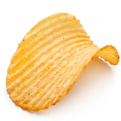 potato chips on white background