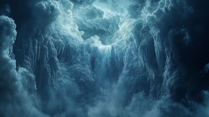 Dark and Stormy Clouds with Light Breaking Through the Heavens