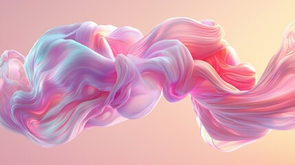 Fototapeta premium Abstract colorful fluid shapes intertwining against a soft gradient background