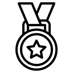 Guaranteed or certified medal badge line icon. Warranty badge. Secure approval check symbol collection - stock vector