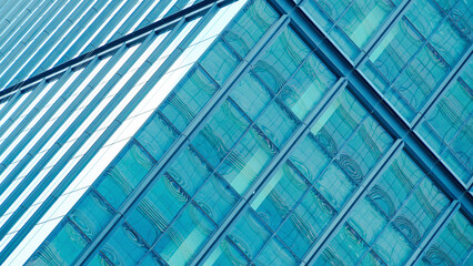 Geometric patterns and aqua reflections merge into a harmonious design, embodying elegance and...
