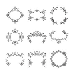 Decorative floral borderline bundle for wedding and event designs