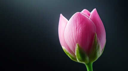 A timelapseinspired image of a flower bud blooming under soft morning light