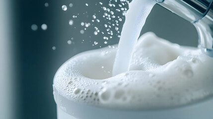 pouring milk into a glass