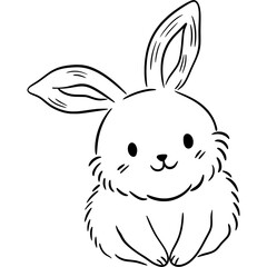 Bunny Easter Outline