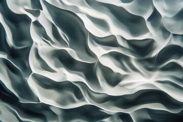 Obraz premium Abstract Silver and White Waves Soft Folds, Ripples, and Light Play for Textured Background