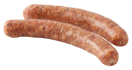 bright red sausage cut out isolated transparent background