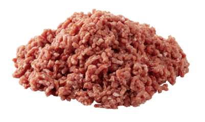 Pile of ground pork cut out isolated transparent background