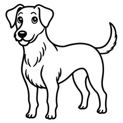 a fluffy cute Chow Chow kitten dog line art cartoon doodle sketchy vector silhouette illustration with a white background 