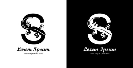 Gecko logo design combined with the letter S