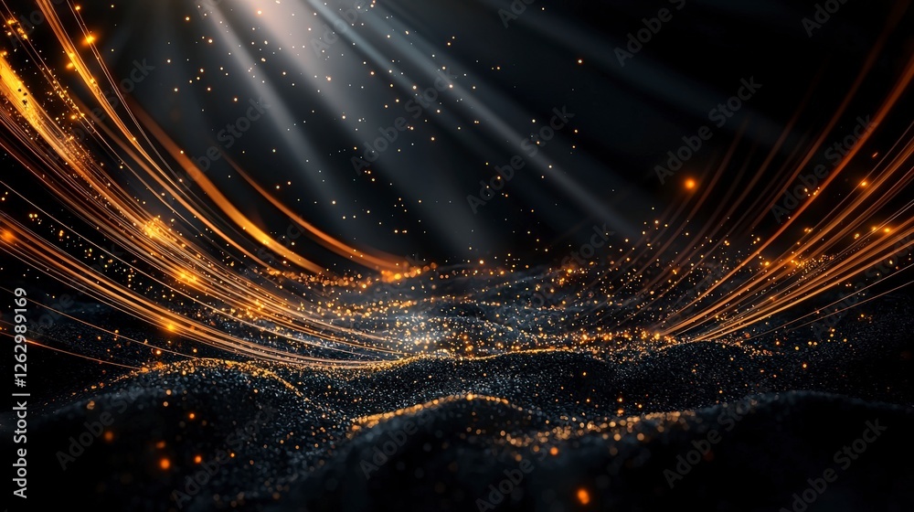 Fototapete Vibrating abstract diagonal lines illuminate the infinite void digital art cosmic realm visual symphony