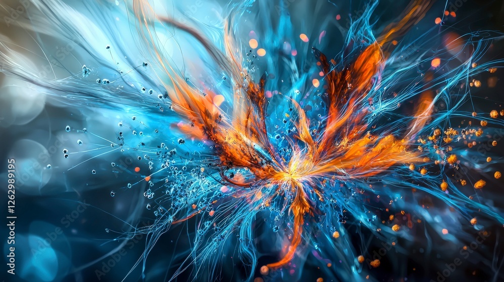 Poster Dynamic abstract streaks transforming existence digital realm visual art surreal environment introspective viewpoint