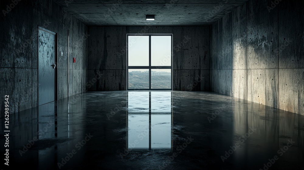 Aufkleber empty void whispering softly of fragility in an abandoned room urban setting still life minimalist p