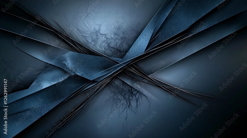 Poster Dynamic diagonal lines of formlessness in abstract composition digital art minimalist style dark theme