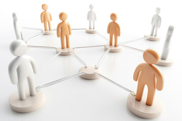Enhancing customer engagement through interconnected networks of human figures digital marketing visual content clean modern design strategic perspective human interaction concept
