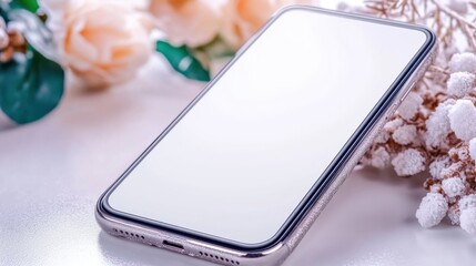 Download high-quality stock photo of a Smartphone similar to iPhone XS Max with blank white screen, isolated on a white background Ideal for app developers, UI/UX designers, and marketing