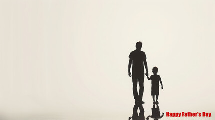 Minimalist silhouette of father and child celebrating father's day