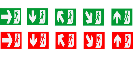 Collection Emergency fire exit sign, Emergency exit, Emergency Exit sign board, Green and red emergency exit sign, Fire sign