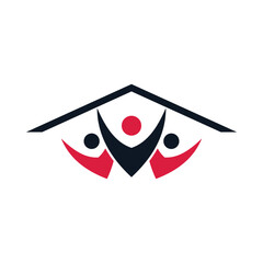 group home people icon logo design template