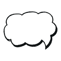 Comic bubble in black and white colors, vector illustration isolated flat icon