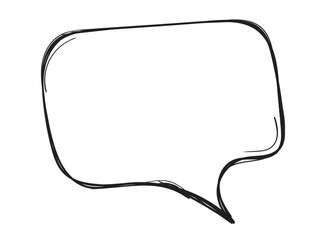 Comic bubble in black and white colors, vector illustration isolated flat icon